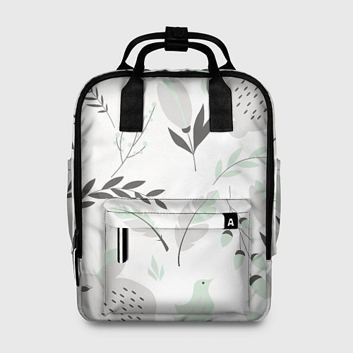 Женский рюкзак Зайцы и растения паттерн / 3D-принт – фото 1