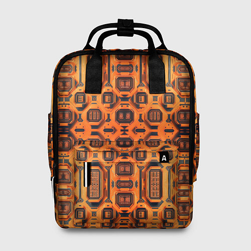Женский рюкзак Оранжевый киберпанк / 3D-принт – фото 1