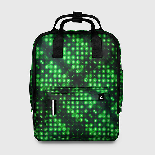 Женский рюкзак Яркие зеленые точки / 3D-принт – фото 1