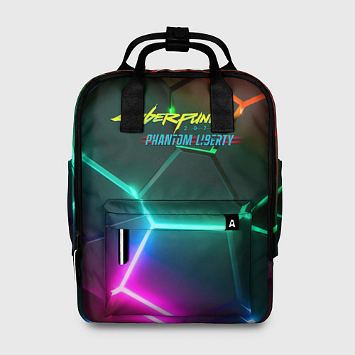 Женский рюкзак Cyberpunk 2077 phantom liberty logo neon / 3D-принт – фото 1