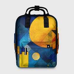Рюкзак женский Жёлтая и синяя геометрия, цвет: 3D-принт