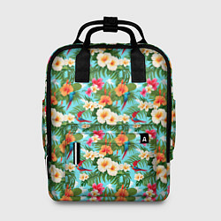 Рюкзак женский Цветочки гавайский стиль, цвет: 3D-принт