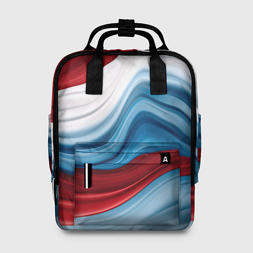 Женский рюкзак Белые синие красные волны / 3D-принт – фото 1