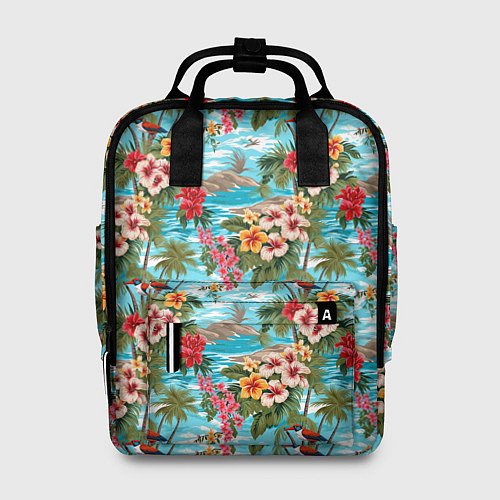 Женский рюкзак Разноцветные гавайские цветы / 3D-принт – фото 1
