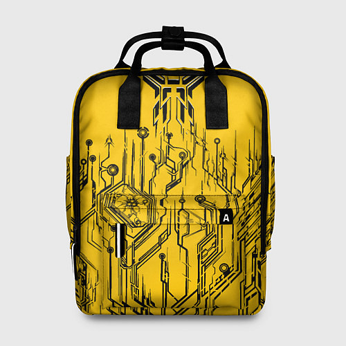 Женский рюкзак Киберпанк Yellow-Black / 3D-принт – фото 1