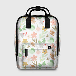 Рюкзак женский Листики цветочки, цвет: 3D-принт