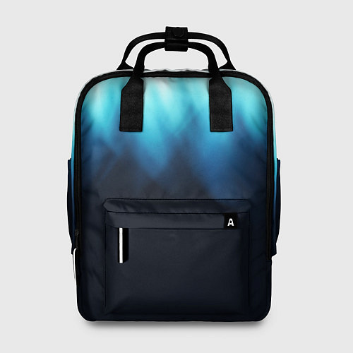 Женский рюкзак Синее пламя огня на черном / 3D-принт – фото 1