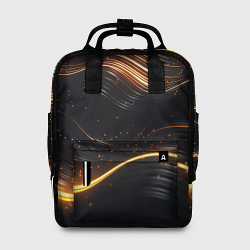 Женский рюкзак Золотистые волны / 3D-принт – фото 1