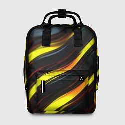 Рюкзак женский Черные волнистые линии, цвет: 3D-принт