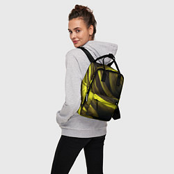 Рюкзак женский Черные и желтые линии, цвет: 3D-принт — фото 2