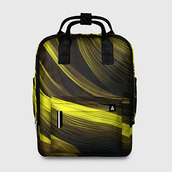 Рюкзак женский Черные и желтые линии, цвет: 3D-принт