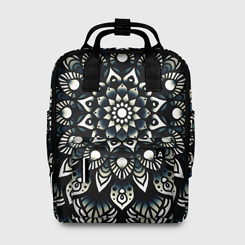 Женский рюкзак Мандала чёрно-белая / 3D-принт – фото 1