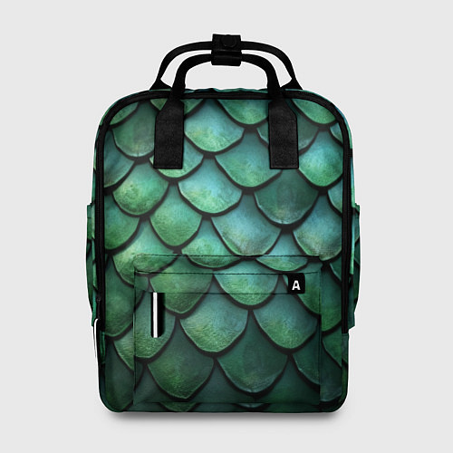 Женский рюкзак Чешуя зелёного дракона / 3D-принт – фото 1