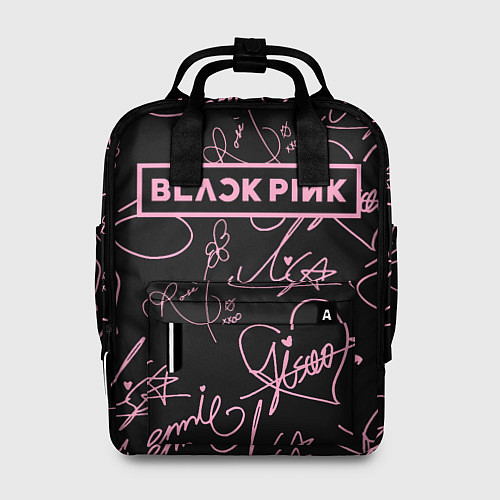 Женский рюкзак Блэкпинк - розовые автографы / 3D-принт – фото 1