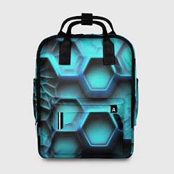 Рюкзак женский Броня из неоновых плит, цвет: 3D-принт