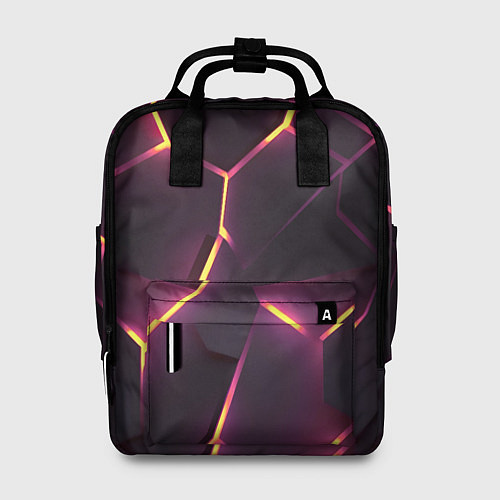 Женский рюкзак Пурпурные неоновые плиты / 3D-принт – фото 1