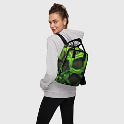 Рюкзак женский Объемные зеленые соты, цвет: 3D-принт — фото 2