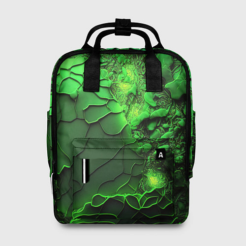 Женский рюкзак Объемная зеленая текстура / 3D-принт – фото 1