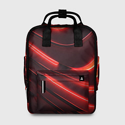 Рюкзак женский Красный неон абстракция, цвет: 3D-принт