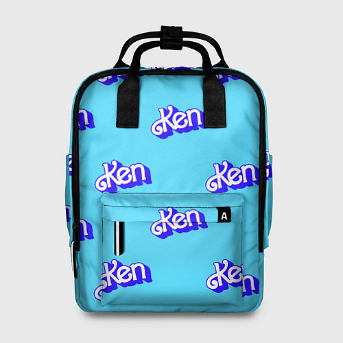 Женский рюкзак Синий логотип Кен - паттерн / 3D-принт – фото 1