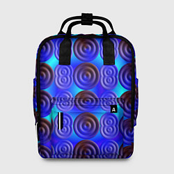 Рюкзак женский Синий шашечный мотив, цвет: 3D-принт