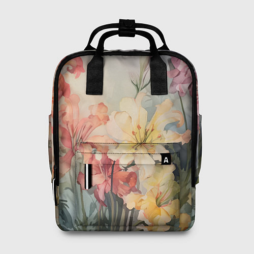 Женский рюкзак Акварельные лилии / 3D-принт – фото 1