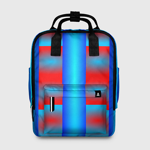 Женский рюкзак Красно-синие полосы и квадраты / 3D-принт – фото 1