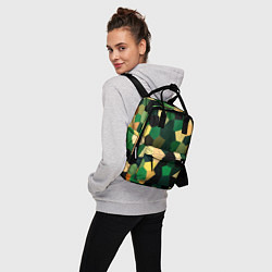 Рюкзак женский Мозаика зелёный, цвет: 3D-принт — фото 2