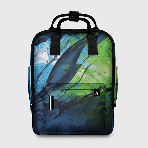 Женский рюкзак Green blue abstract / 3D-принт – фото 1