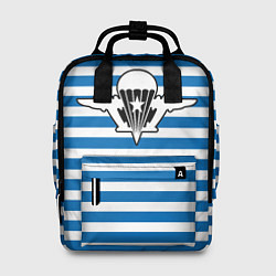 Рюкзак женский Тельняшка синяя - логотип вдв, цвет: 3D-принт