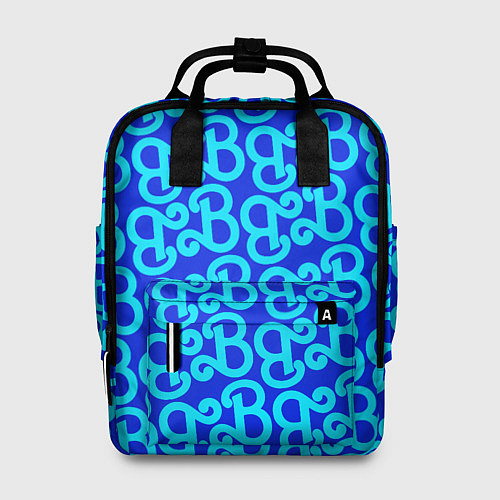 Женский рюкзак Логотип Барби - синий паттерн / 3D-принт – фото 1