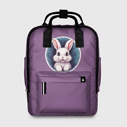 Рюкзак женский Милый белый зайчик, цвет: 3D-принт
