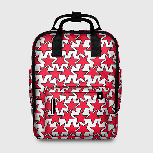 Женский рюкзак Ретро звёзды красные / 3D-принт – фото 1
