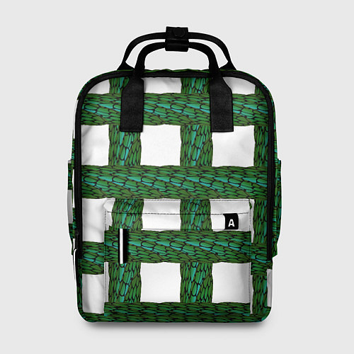 Женский рюкзак Зеленые змейки / 3D-принт – фото 1