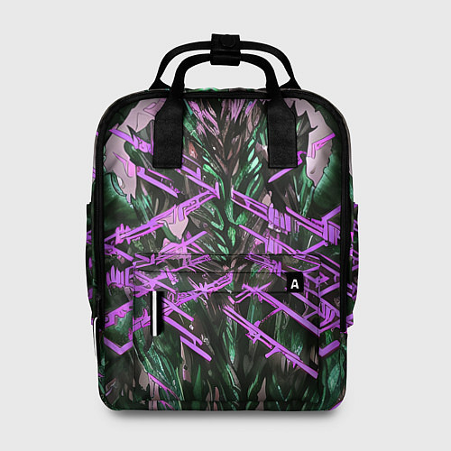 Женский рюкзак Фиолетовый элементаль киберпанк / 3D-принт – фото 1