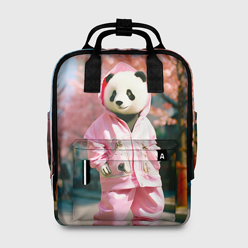 Женский рюкзак Милая панда в пуховике / 3D-принт – фото 1