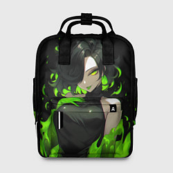 Рюкзак женский Токсичная девушка - зеленый, цвет: 3D-принт