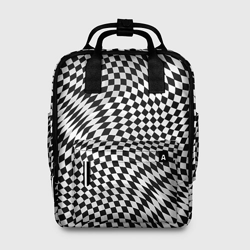 Женский рюкзак Черно-белая шахматная иллюзия / 3D-принт – фото 1