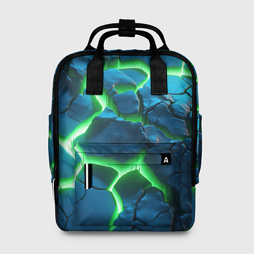 Женский рюкзак Разлом зеленых плит / 3D-принт – фото 1