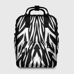 Рюкзак женский Черная абстракция зебра, цвет: 3D-принт