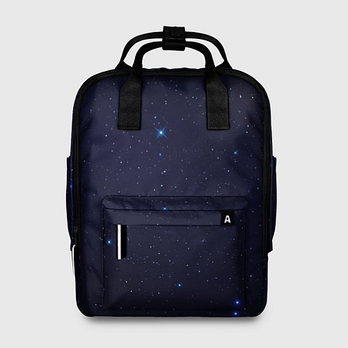 Женский рюкзак Тёмный космос и синие звёзды / 3D-принт – фото 1