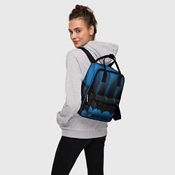 Рюкзак женский Сине-черный градиент в полоску, цвет: 3D-принт — фото 2