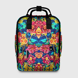 Рюкзак женский Зеркальный цветочный паттерн - мода, цвет: 3D-принт