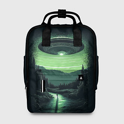 Рюкзак женский НЛО в лесу, цвет: 3D-принт