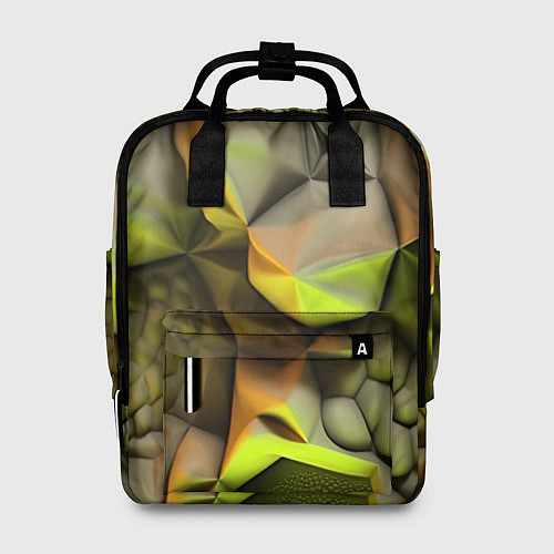 Женский рюкзак Зеленая объемная космическая текстура / 3D-принт – фото 1