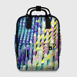 Рюкзак женский Прямотреугольный блочный паттерн, цвет: 3D-принт