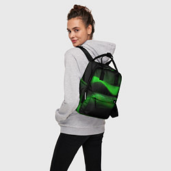 Рюкзак женский Зеленые абстрактные волны, цвет: 3D-принт — фото 2