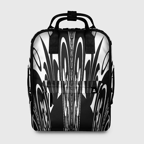 Женский рюкзак Черные завихрения / 3D-принт – фото 1