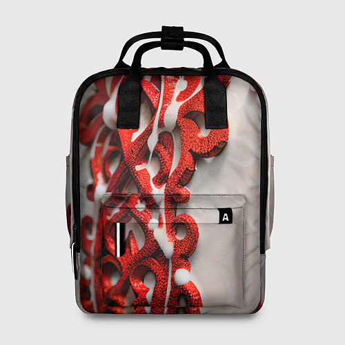 Женский рюкзак Красно-Черные Импульсы / 3D-принт – фото 1