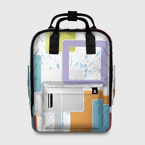 Женский рюкзак Абстрактный фон красочные квадраты гранж / 3D-принт – фото 1